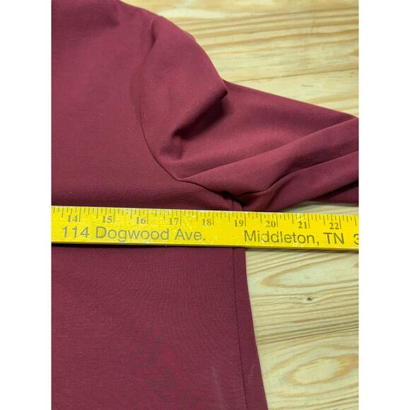 Chicos Top Womens 1 US Medium Burgundy V Neck Tunic Long Sleeve Casual Ladies - Picture 4 of 8